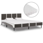 Letto Materasso Bianco Grigio Similpelle 180x200cm