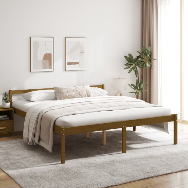 Letto per Anziani Ambra 200x200 cm in Legno Massello di Pino