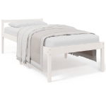 Letto per Anziani Bianco 100x200 cm in Legno Massello di Pino