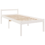 Letto per Anziani Bianco 100x200 cm in Legno Massello di Pino