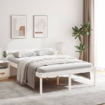 Letto per Anziani Bianco 140x190 cm in Legno Massello di Pino