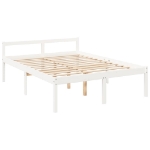 Letto per Anziani Bianco 160x200 cm in Legno Massello di Pino