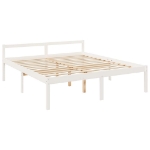 Letto per Anziani Bianco 200x200 cm in Legno Massello di Pino