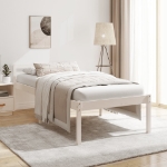 Letto per Anziani Bianco 75x190 cm Small Single Legno di Pino