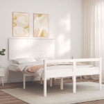 Letto per Anziani Bianco Testiera Small Double Legno Massello