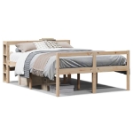 Letto per Anziani con Testiera 135x190 cm Legno Massello Pino