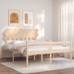 Letto per Anziani con Testiera 160x200 cm in Legno Massello