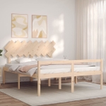 Letto per Anziani con Testiera 160x200 cm in Legno Massello