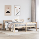 Letto per Anziani con Testiera 180x200 cm Legno Massello Pino