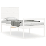 Letto per Anziani con Testiera Bianco 100x200 cm Legno Massello