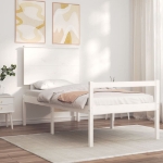 Letto per Anziani con Testiera Bianco 100x200 cm Legno Massello