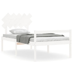 Letto per Anziani con Testiera Bianco 100x200 cm Legno Massello