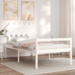 Letto per Anziani con Testiera Bianco 100x200 cm Legno Massello