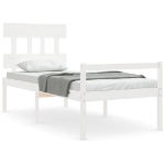 Letto per Anziani con Testiera Bianco 100x200 cm Legno Massello