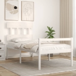 Letto per Anziani con Testiera Bianco 100x200 cm Legno Massello