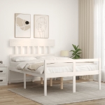 Letto per Anziani con Testiera Bianco 120x200 cm Legno Massello