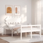 Letto per Anziani con Testiera Bianco 120x200 cm Legno Massello