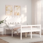 Letto per Anziani con Testiera Bianco 120x200 cm Legno Massello