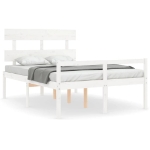 Letto per Anziani con Testiera Bianco 140x200 cm Legno Massello