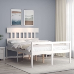 Letto per Anziani con Testiera Bianco 140x200 cm Legno Massello