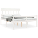 Letto per Anziani con Testiera Bianco 160x200 cm Legno Massello