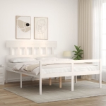 Letto per Anziani con Testiera Bianco 160x200 cm Legno Massello