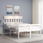 Letto per Anziani con Testiera Bianco Double in Legno Massello