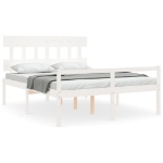 Letto per Anziani con Testiera Bianco King Legno Massello