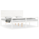 Letto per Anziani con Testiera Bianco Super King Legno Massello