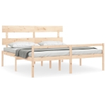 Letto per Anziani con Testiera Bianco Super King Legno Massello