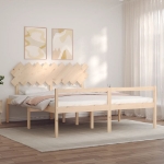 Letto per Anziani con Testiera Bianco Super King Legno Massello