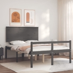 Letto per Anziani con Testiera Grigio 120x200 cm Legno Massello