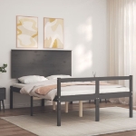 Letto per Anziani con Testiera Grigio 120x200 cm Legno Massello