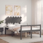 Letto per Anziani con Testiera Grigio 120x200 cm Legno Massello