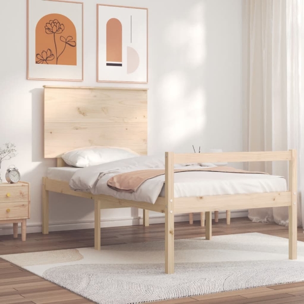 Letto per Anziani con Testiera Small Single in Legno Massello