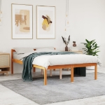 Letto per Anziani Marrone Cera 135x190 cm Legno Massello Pino