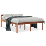 Letto per Anziani Marrone Cera 140x190 cm Legno Massello Pino