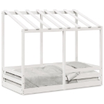 Letto per Bambini con Tetto Bianco 80x160cm Legno Massello Pino