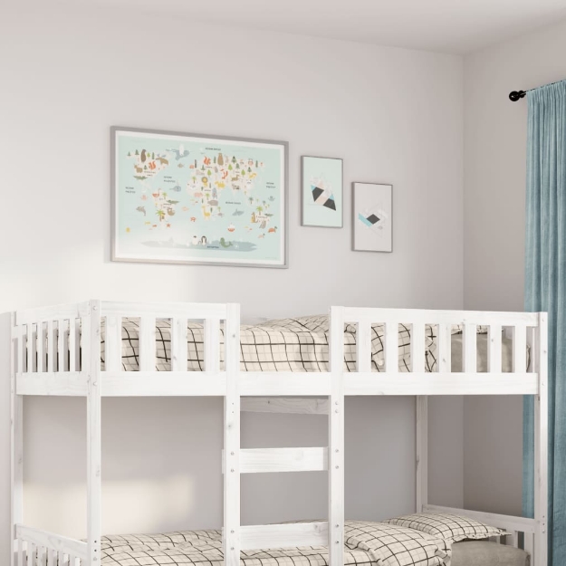 Letto per Bambini senza Materasso Bianco 75x190cm Massello Pino