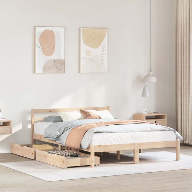 Letto senza Materasso 120x190 cm in Legno Massello di Pino