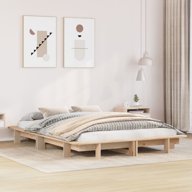 Letto senza Materasso 120x190 cm in Legno Massello di Pino