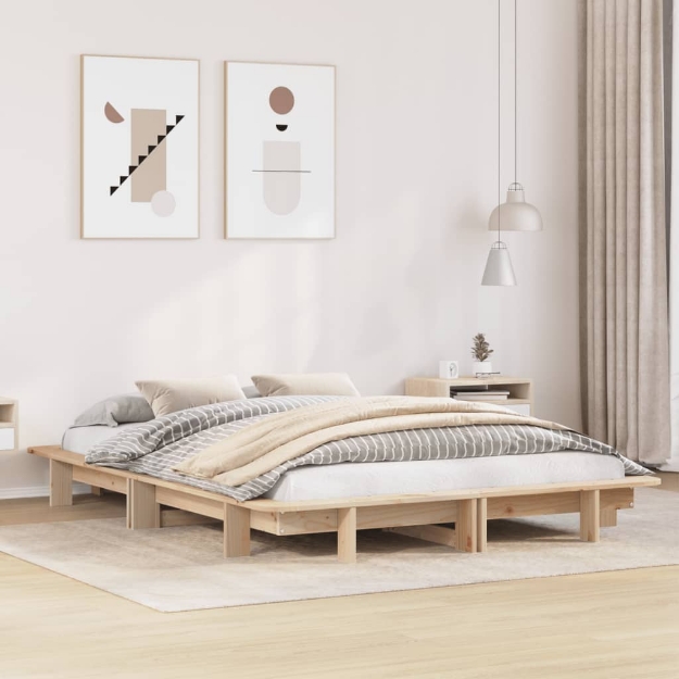 Letto senza Materasso 120x200 cm in Legno Massello di Pino