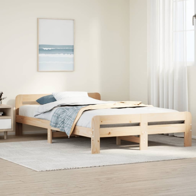 Letto senza Materasso 120x200 cm in Legno Massello di Pino