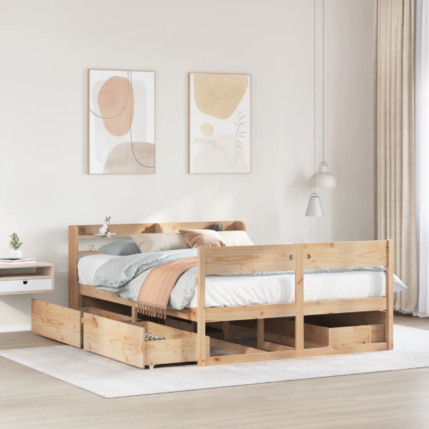 Letto senza Materasso 120x200 cm in Legno Massello di Pino