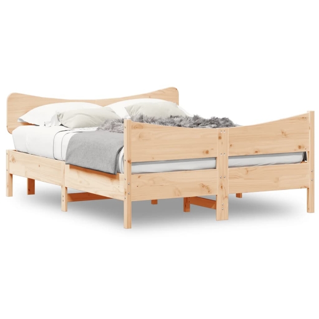 Letto senza Materasso 135x190 cm in Legno Massello di Pino