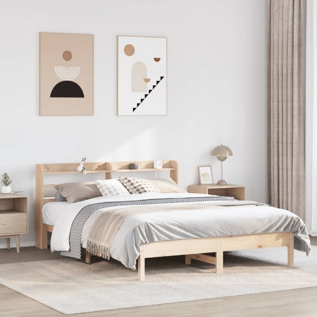 Letto senza Materasso 135x190 cm in Legno Massello di Pino