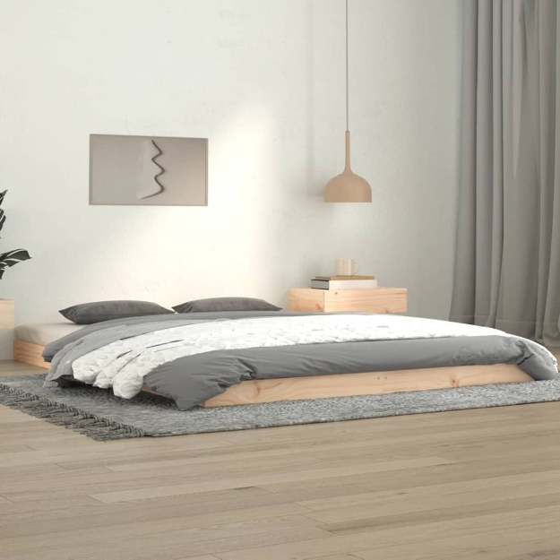 Letto senza Materasso 140x190 cm in Legno Massello di Pino