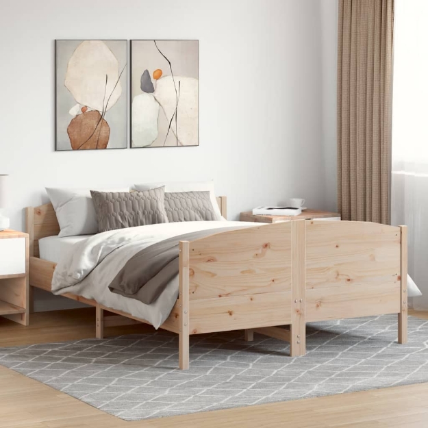 Letto senza Materasso 140x190 cm in Legno Massello di Pino