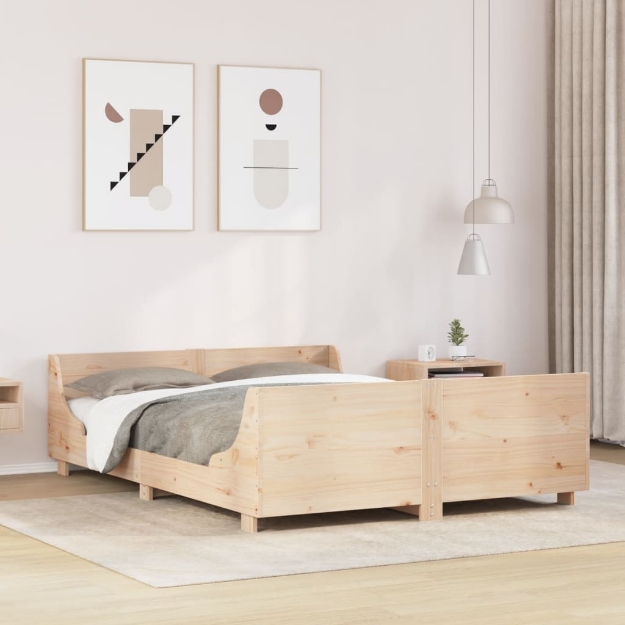 Letto senza Materasso 140x190 cm in Legno Massello di Pino