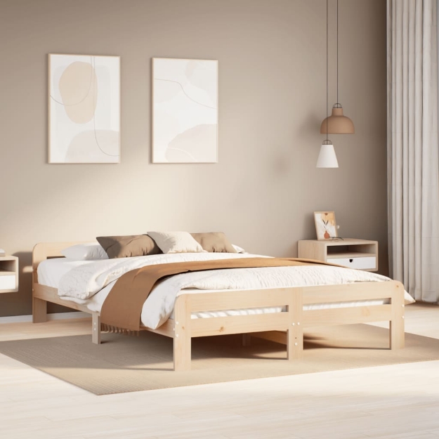 Letto senza Materasso 140x190 cm in Legno Massello di Pino